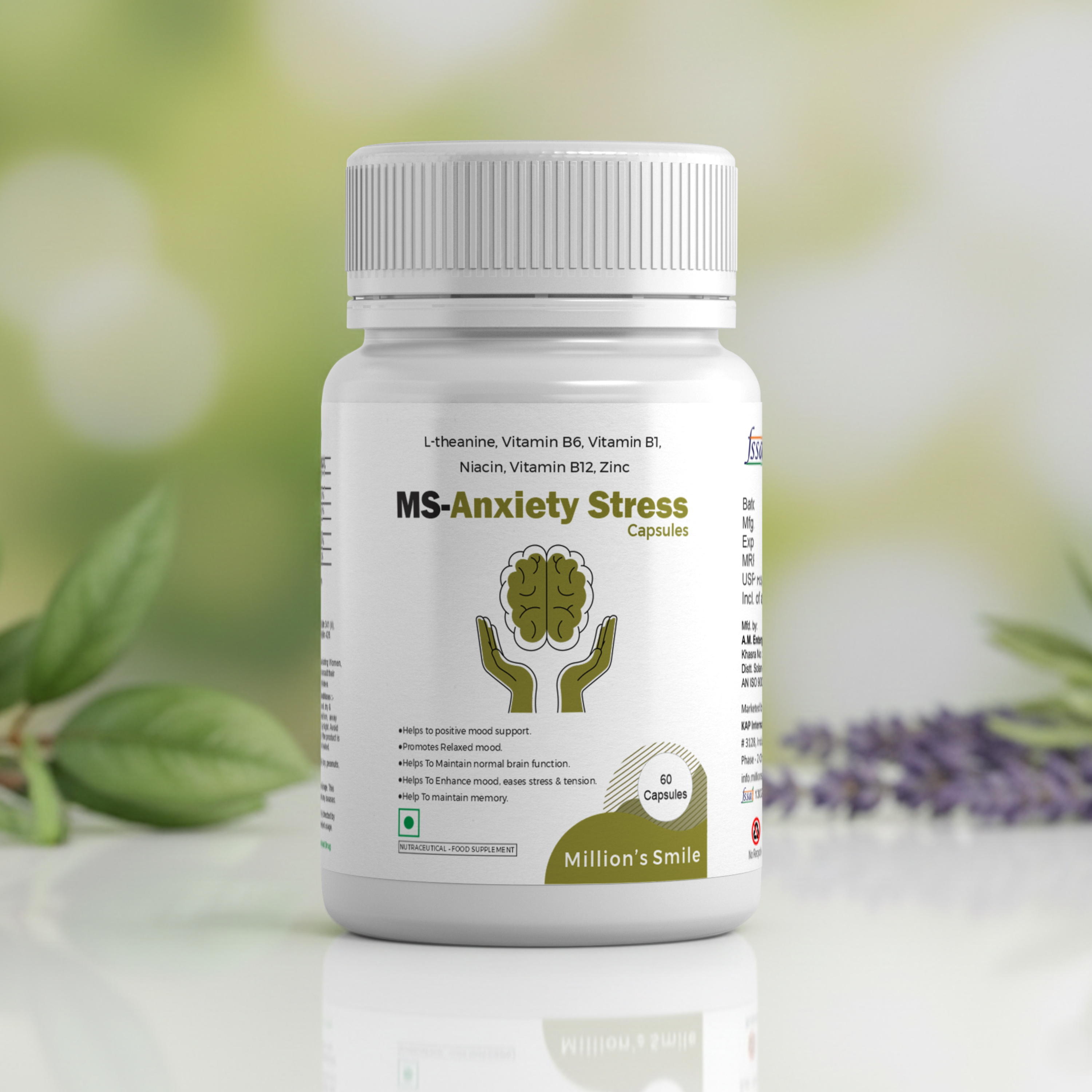 MS-Anxiety Stress Capsules – 60 Capsules – Million's Smile