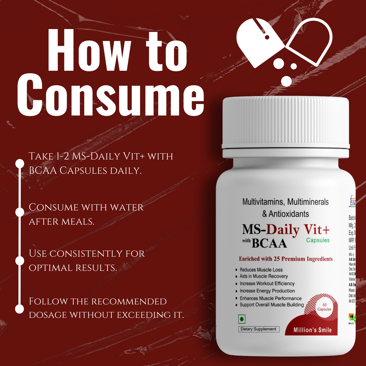 MS-Daily Vit+ with BCAA Capsules - 30caps.