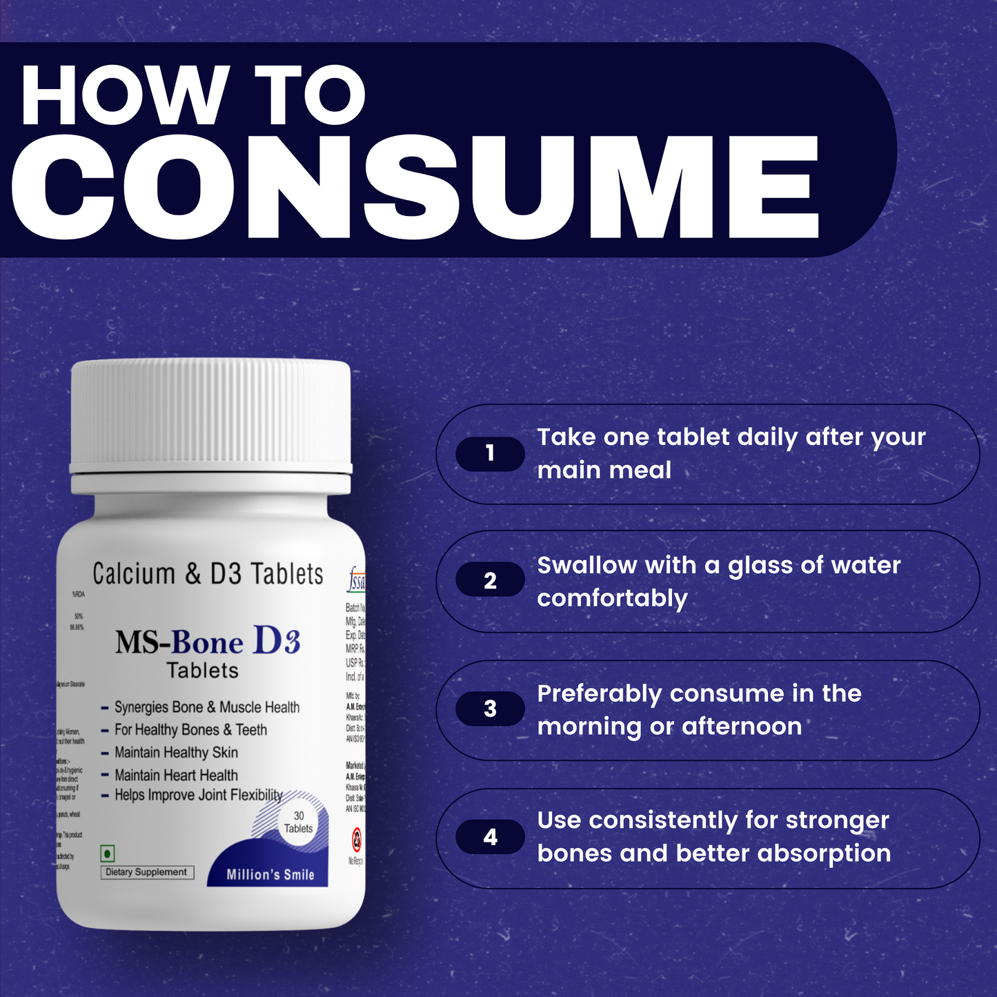 MS-Bone D3 Tablets - 30tabs.