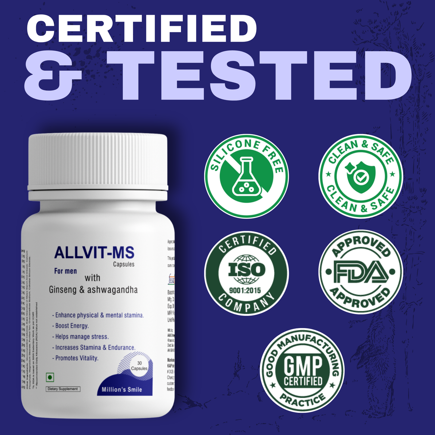 MS-ALLVIT Capsules for Men with Ginseng & Ashwagandha - 30caps.
