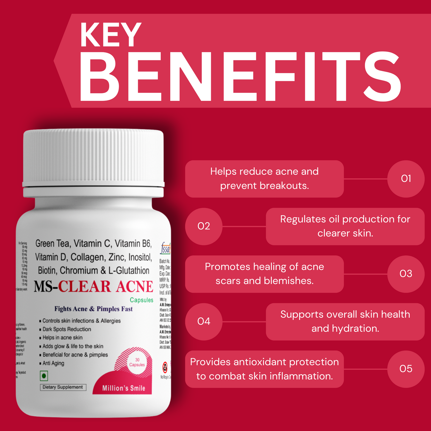 MS-Clear Acne Capsules - 30caps.