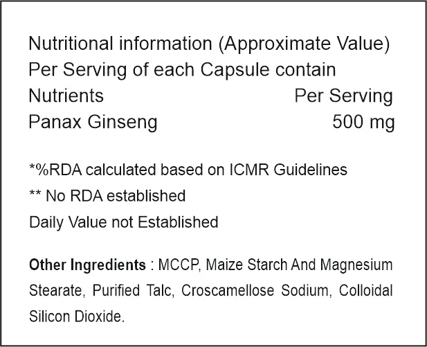 MS-Ginseng 1000 Capsules For Adults - 60caps.