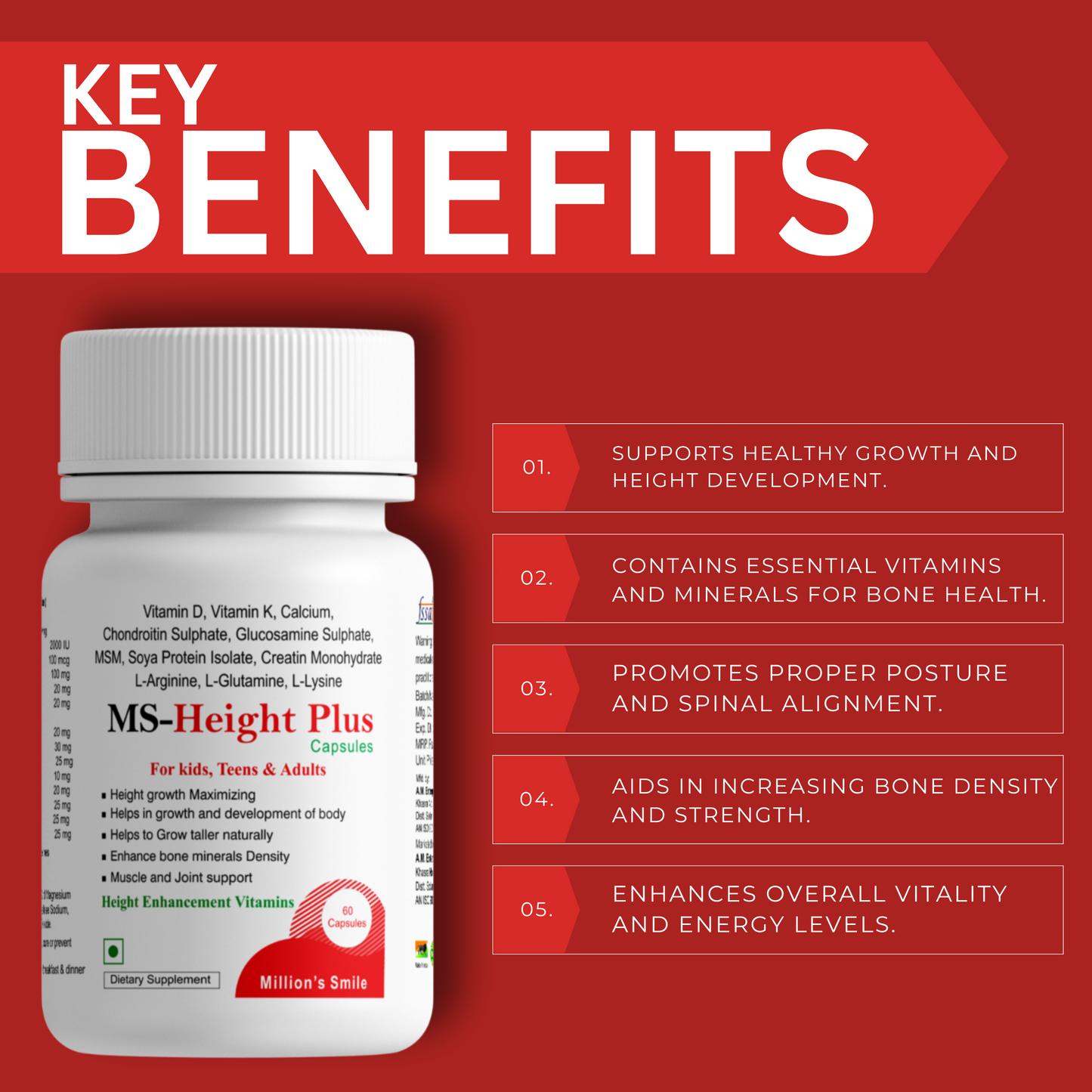 MS-Height Plus Capsules - 60caps.