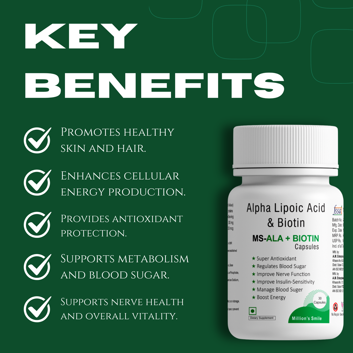 MS-ALA + Biotin Capsules - 30caps.