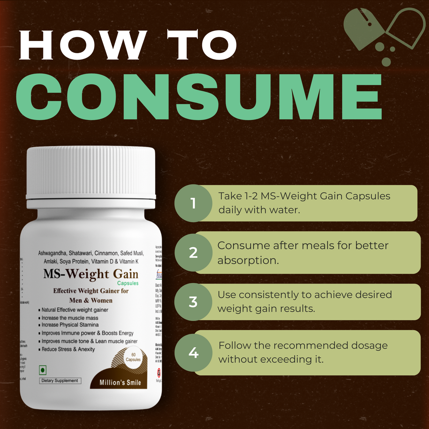 MS-Weight Gain Capsules - 60caps.
