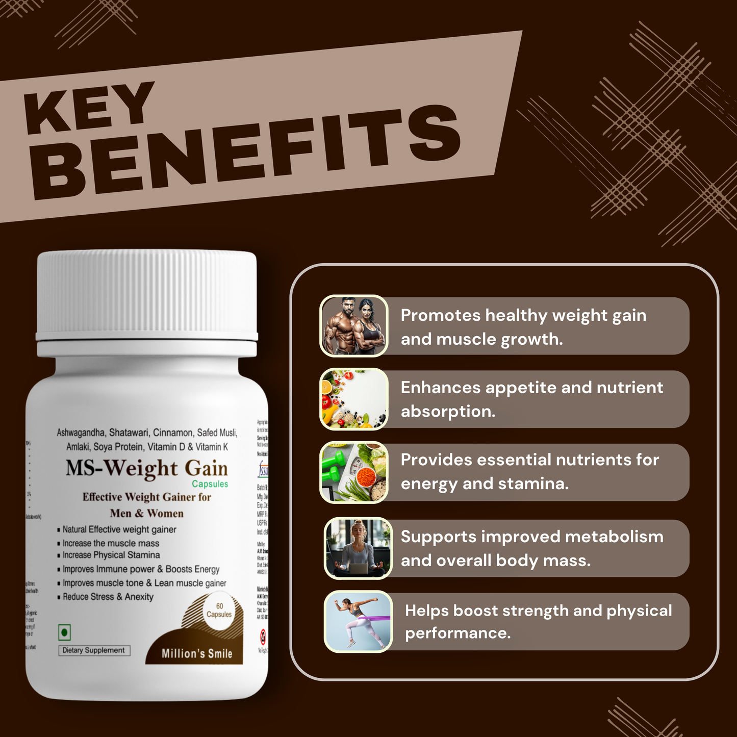 MS-Weight Gain Capsules - 60caps.