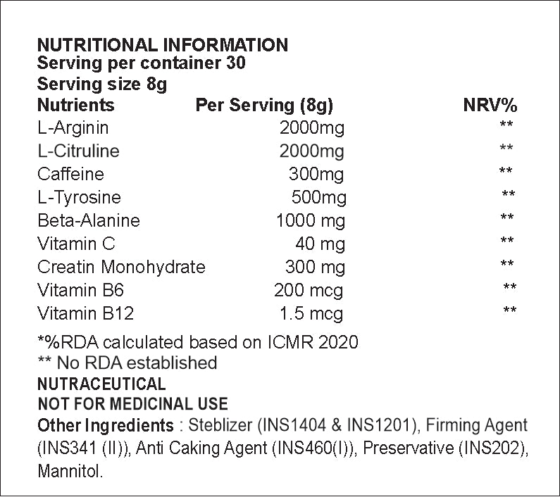 MS-Pre Workout Orange Flavoured - 240g