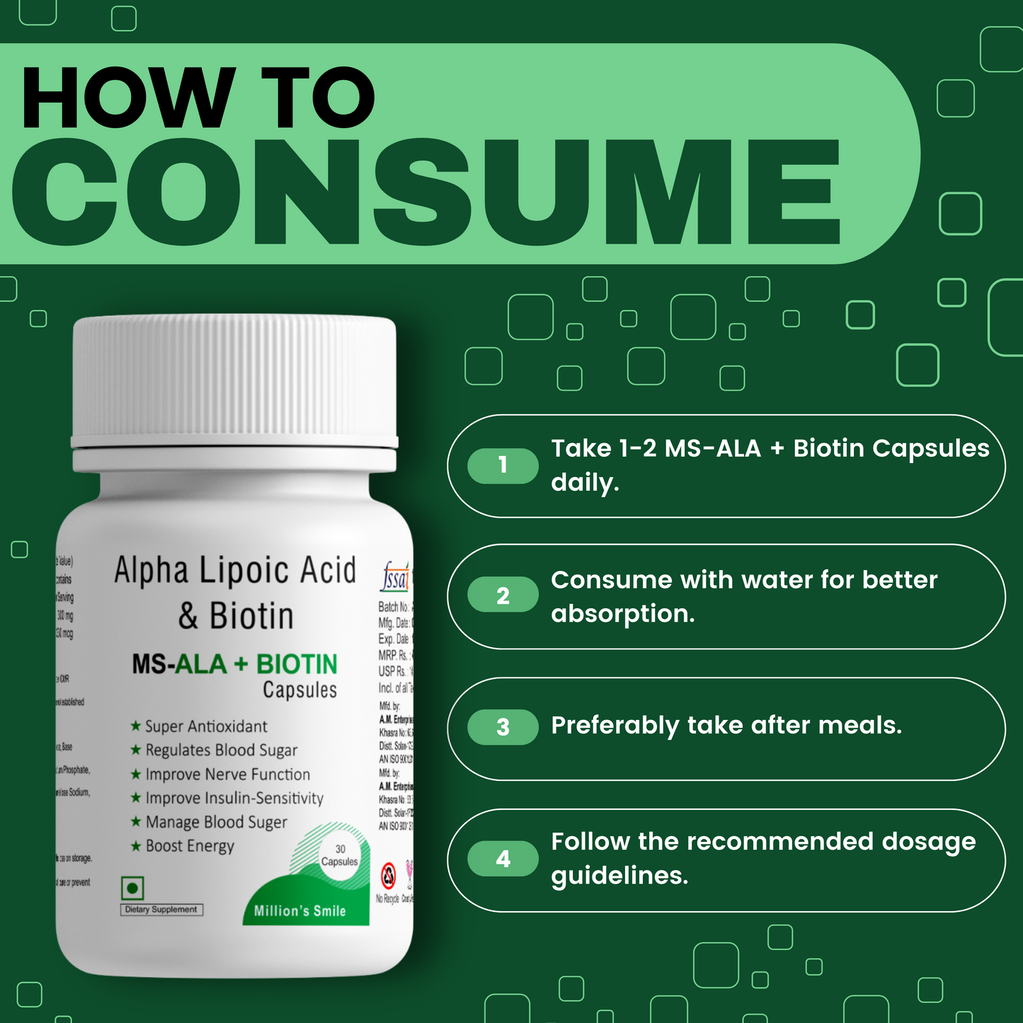 MS-ALA + Biotin Capsules - 30caps.