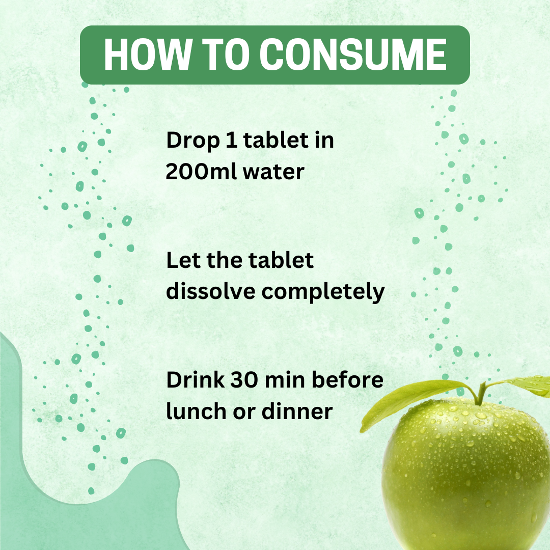 MS-Apple Cider Vinegar Effervescent Tablets - 15tabs.