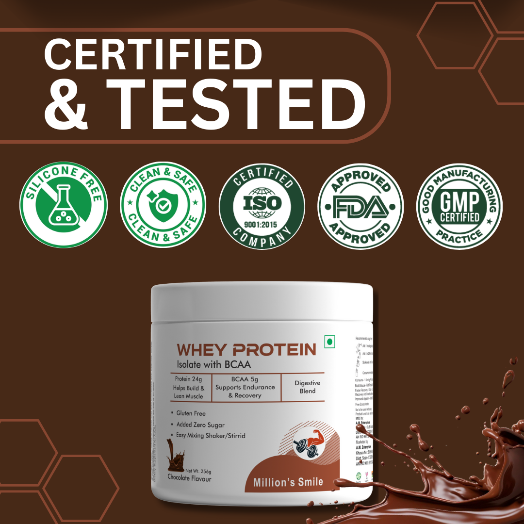 MS-Whey Protein Isolate With BCAA Chocolate Flavoured - 256g