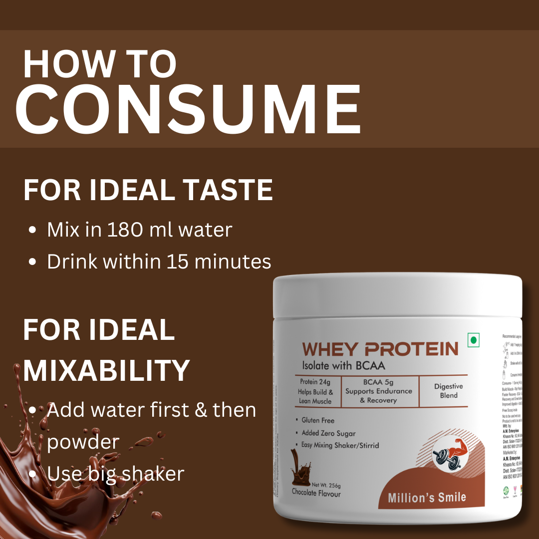 MS-Whey Protein Isolate With BCAA Chocolate Flavoured - 256g
