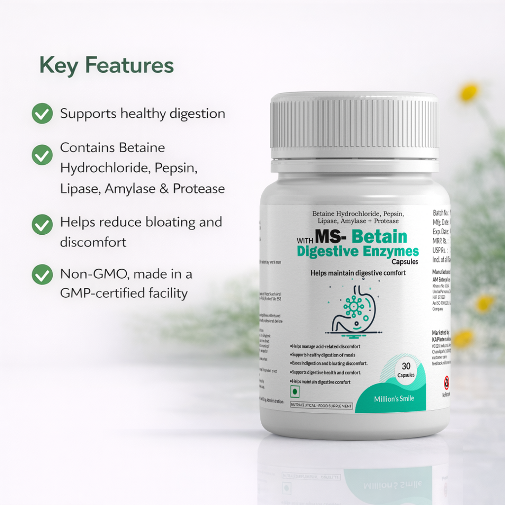 MS-Betain With Digestive Enzymes Capsules – 30 Capsules