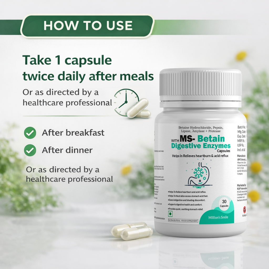 MS-Betain With Digestive Enzymes Capsules – 30 Capsules