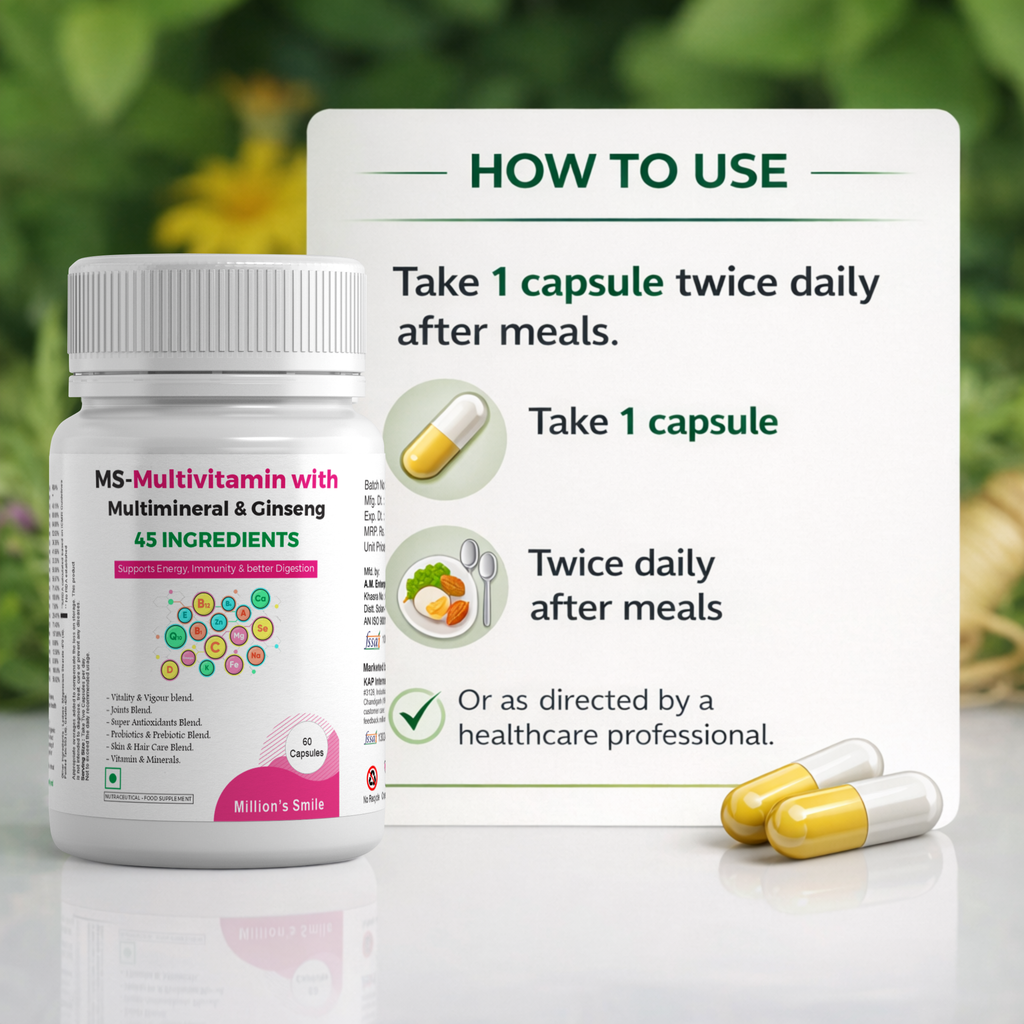 MS-Multivitamin with Multimineral & Ginseng Capsules – 60 Capsules
