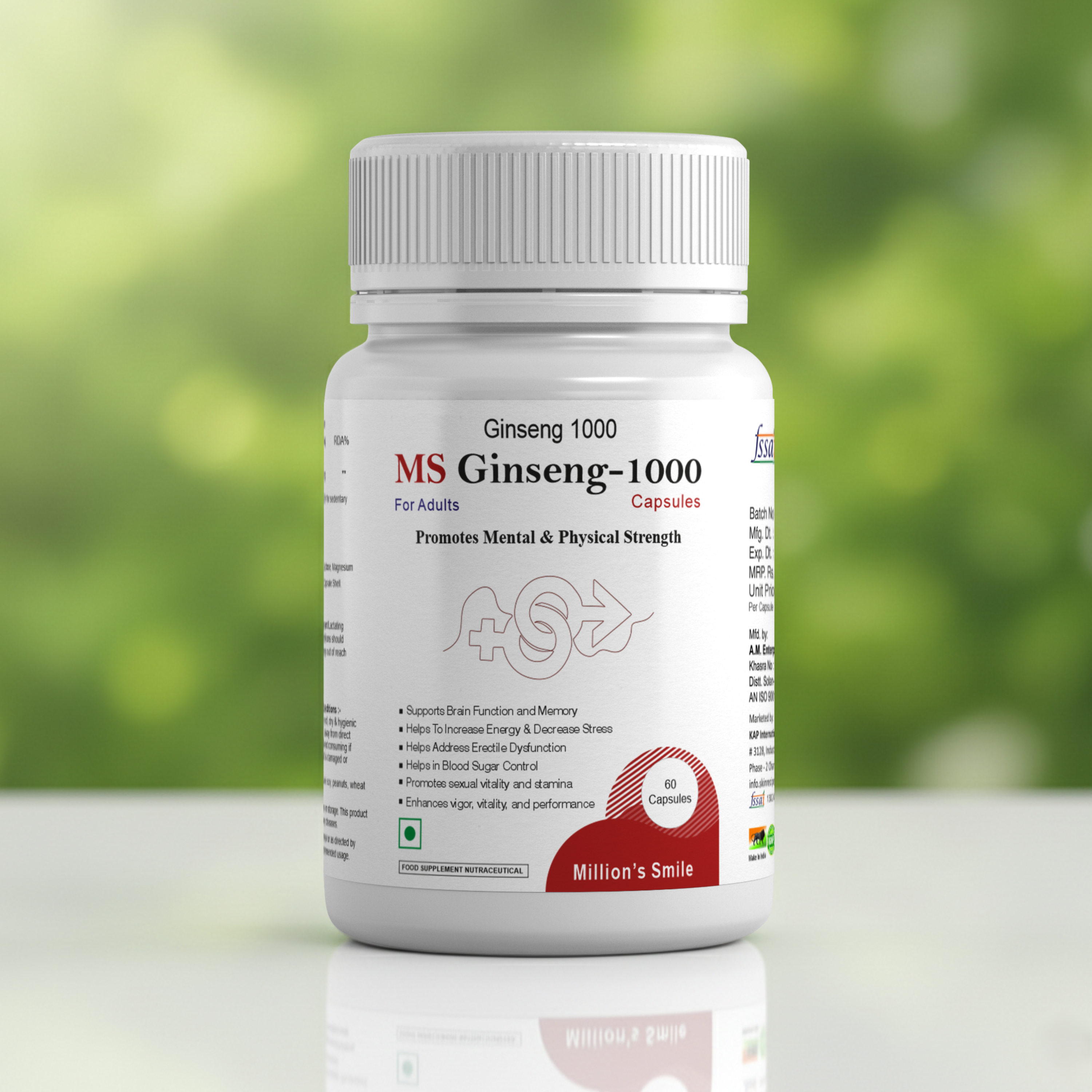 MS - Ginseng 1000 Capsules – 60 Capsules