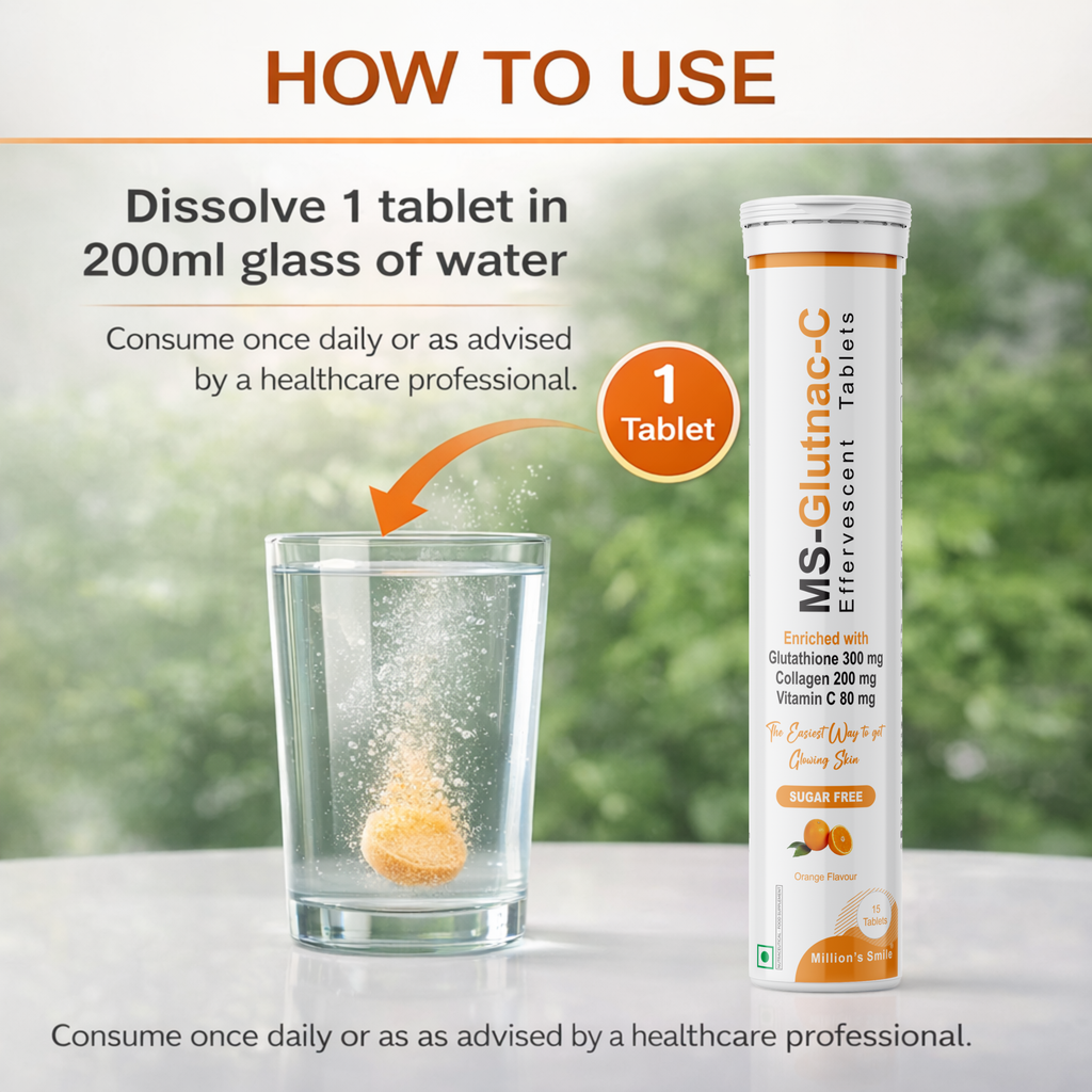 MS-Glutnac-C Effervescent Tablets – Orange Flavour (15 Tablets)
