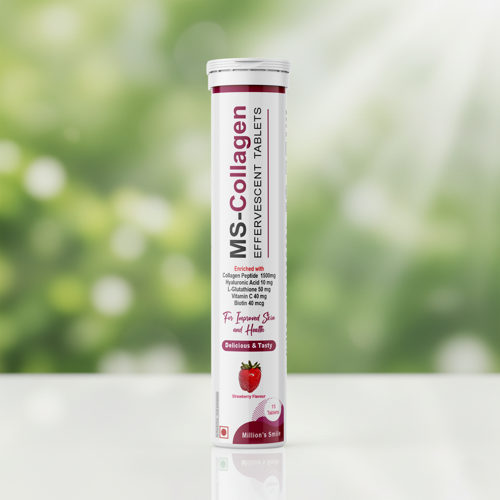 MS-Collagen Effervescent Tablets – Strawberry Flavour (15 Tablets)