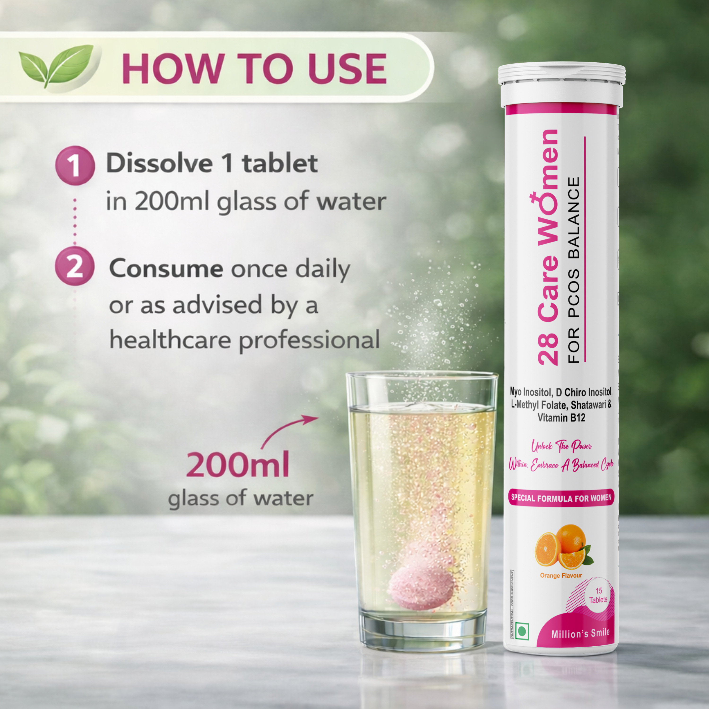 MS - 28 Care Women – For PCOS Balance Effervescent Tablets (15 Tablets)