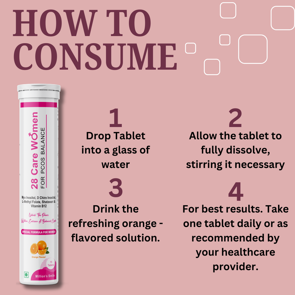 MS-28 Care Women Effervescent Tablets for PCOS Balance - 15tabs.