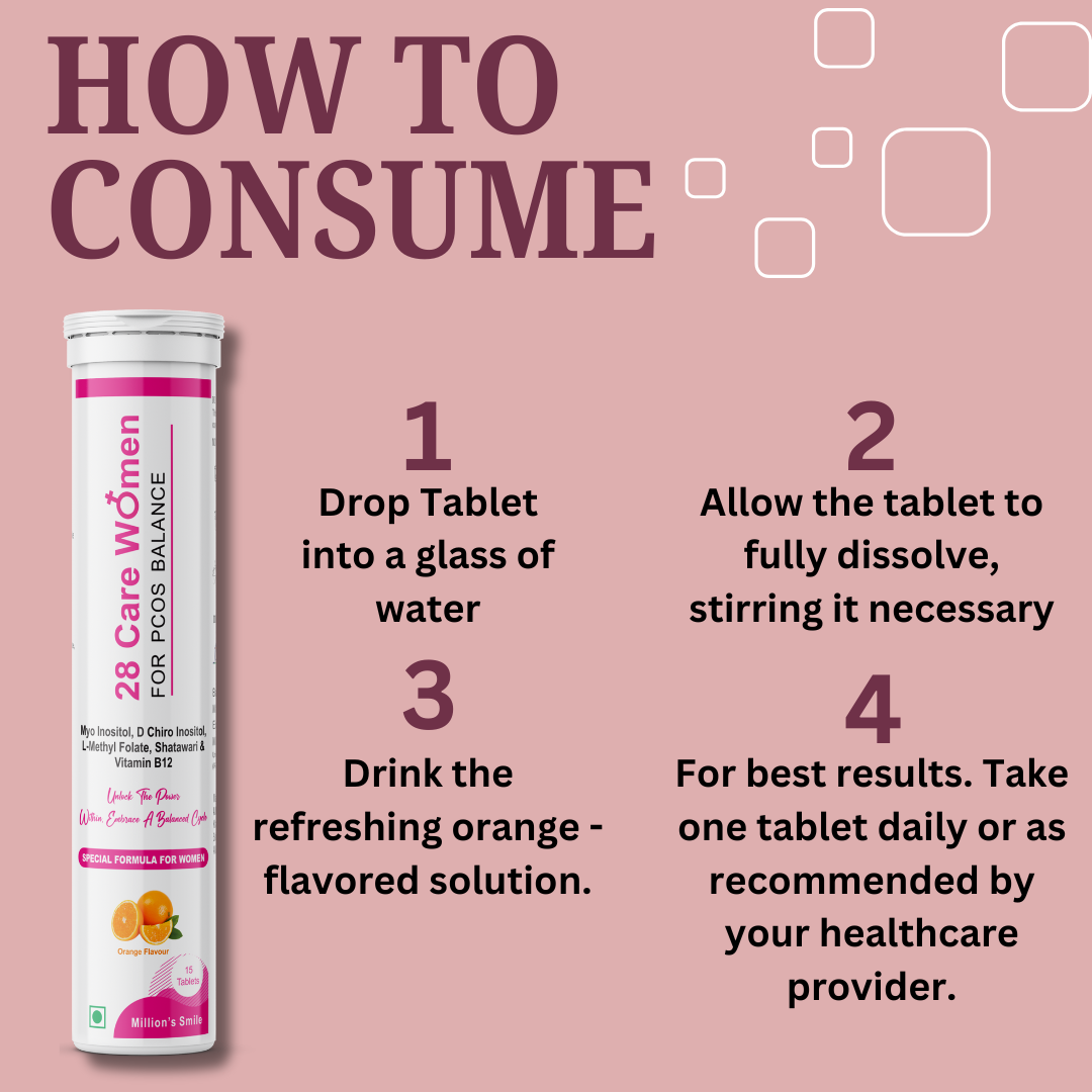 MS-28 Care Women Effervescent Tablets for PCOS Balance - 15tabs.