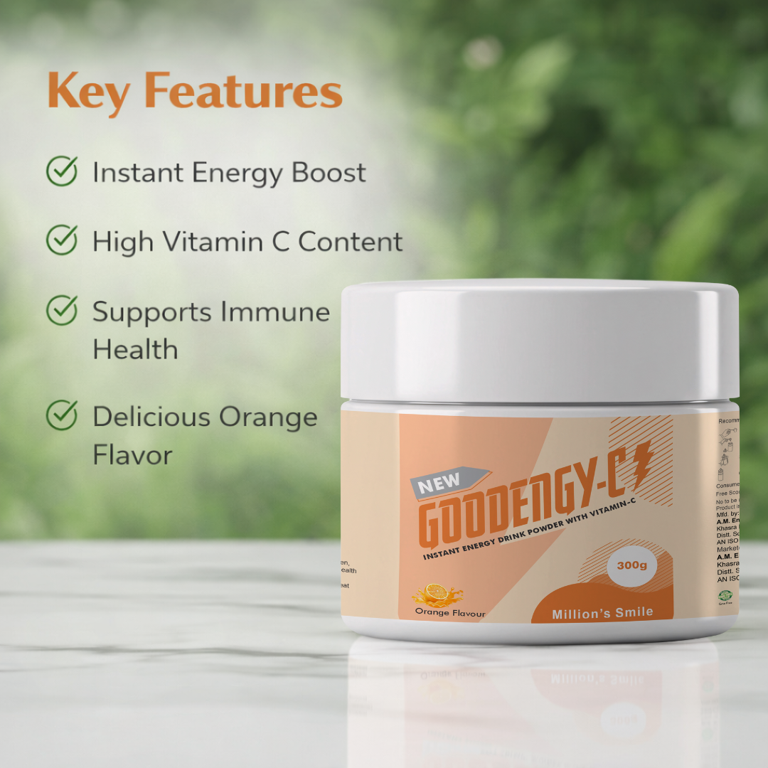 MS - Goodengy-C Instant Energy Drink Powder with Vitamin C – Orange Flavour (300 g)
