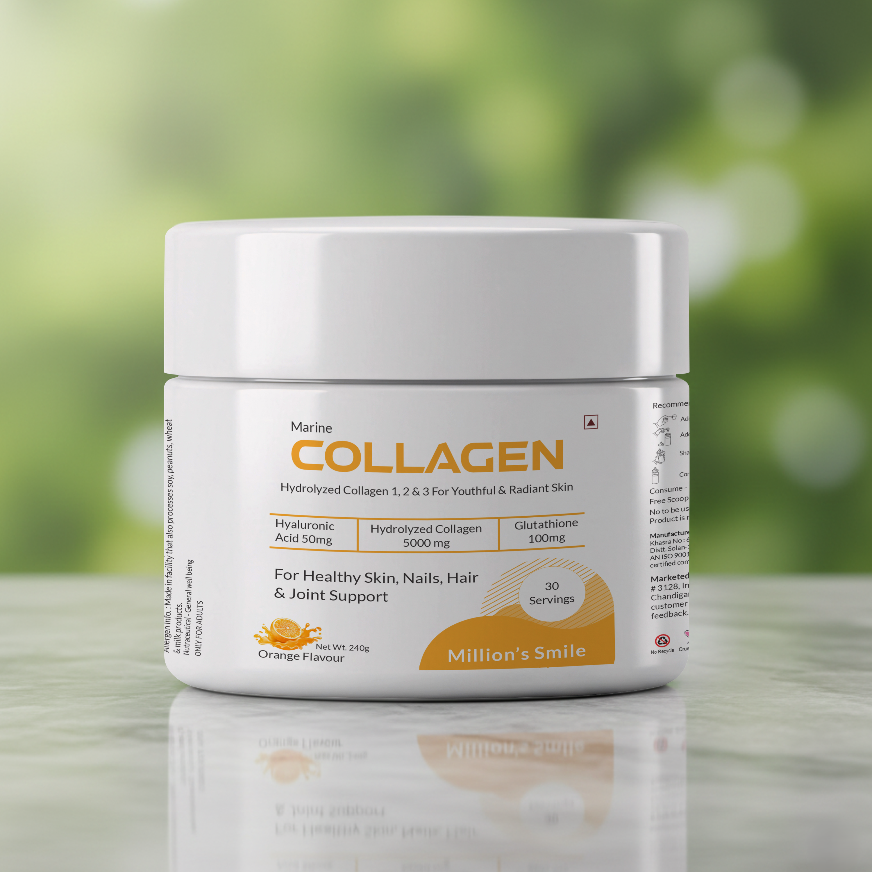 MS - Marine Collagen Powder (Orange Flavour) – 30 Servings