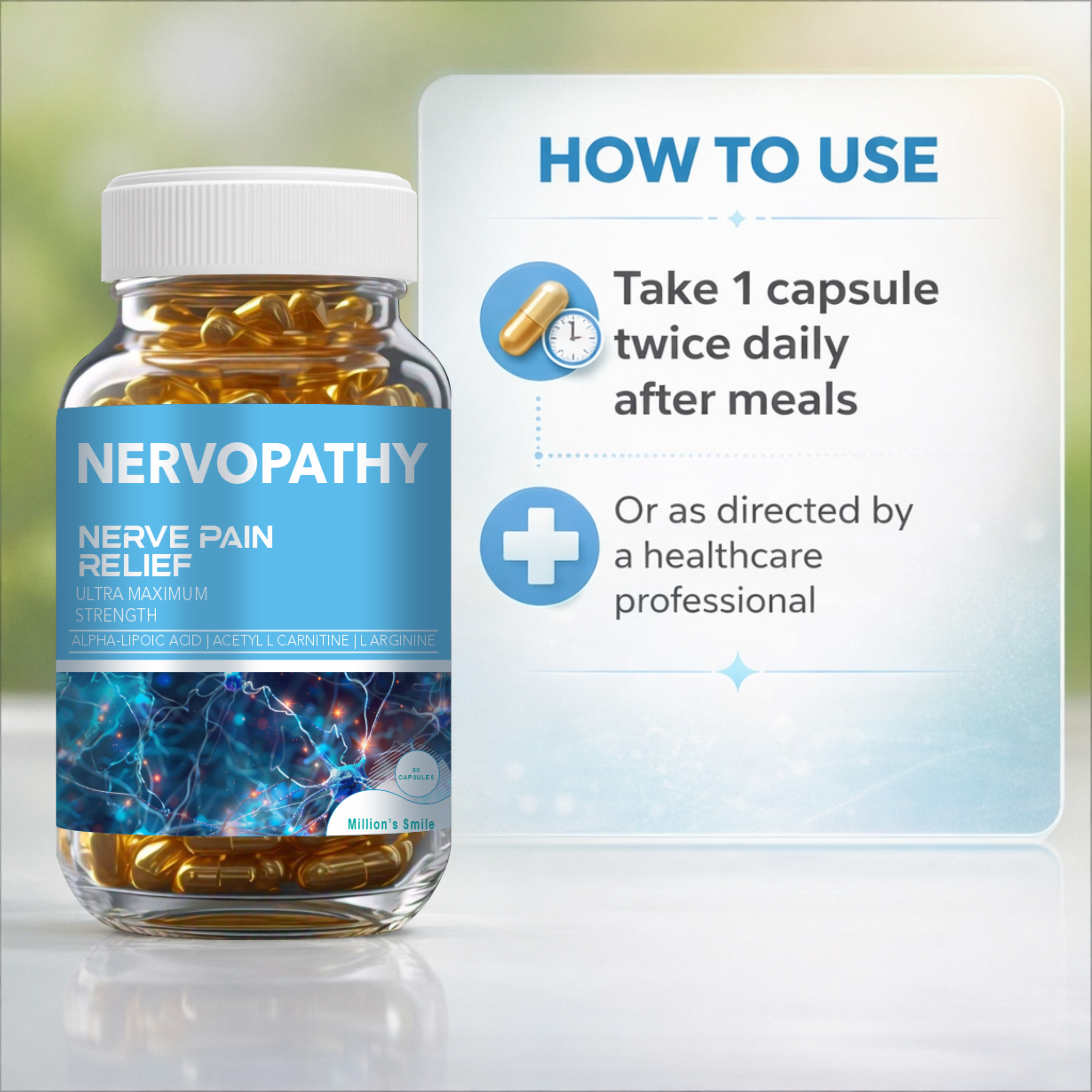 MS - Nervopathy Capsules 60 Capsules Million's Smile MS - Nervopathy Capsules 60 Capsules Million's Smile