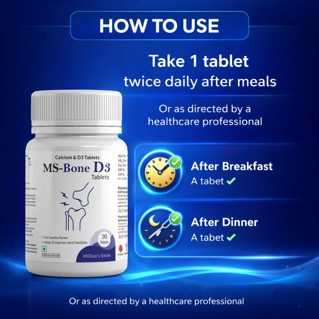 MS-Bone D3 Tablets (Calcium & Vitamin D3) – 30 Tablets