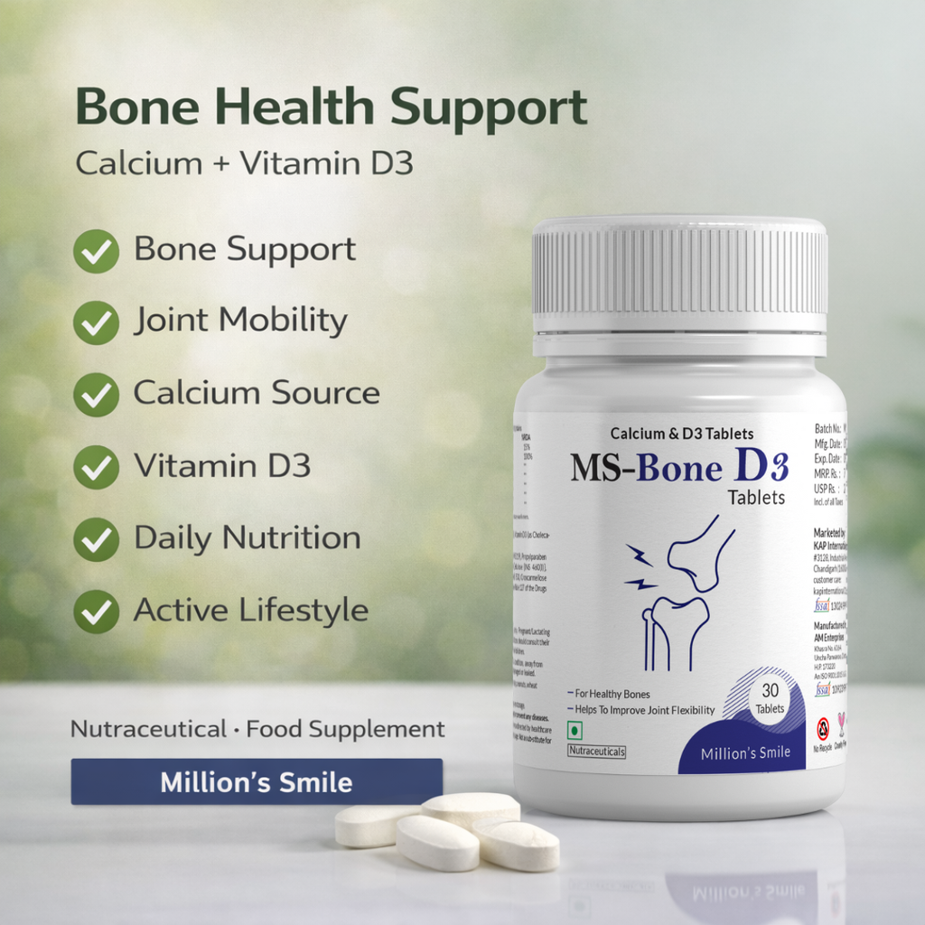 MS-Bone D3 Tablets (Calcium & Vitamin D3) – 30 Tablets