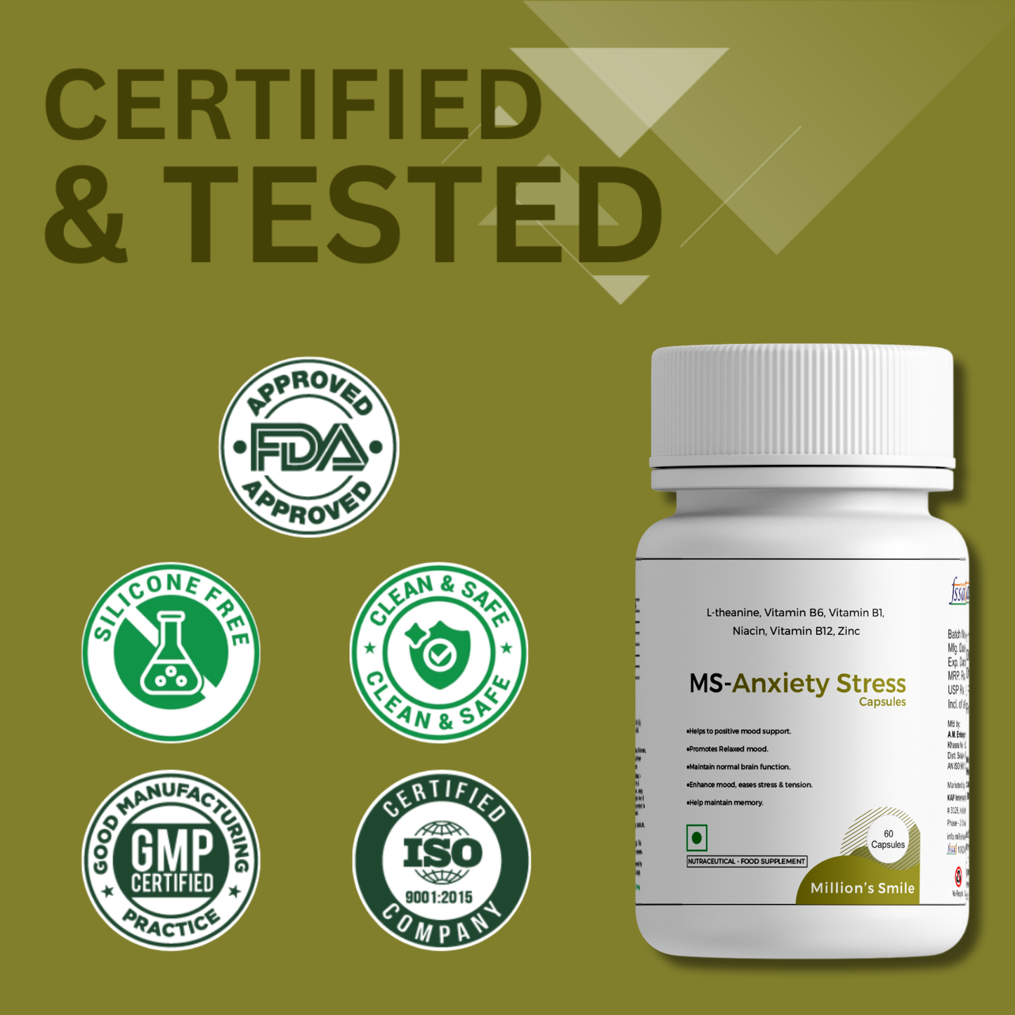 MS - Anxiety Stress Capsules - 60Caps.