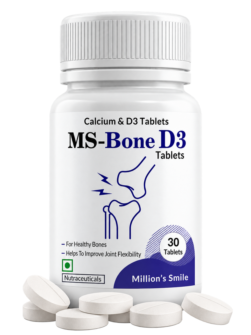 MS-Bone D3 Tablets (Calcium & Vitamin D3) – 30 Tablets