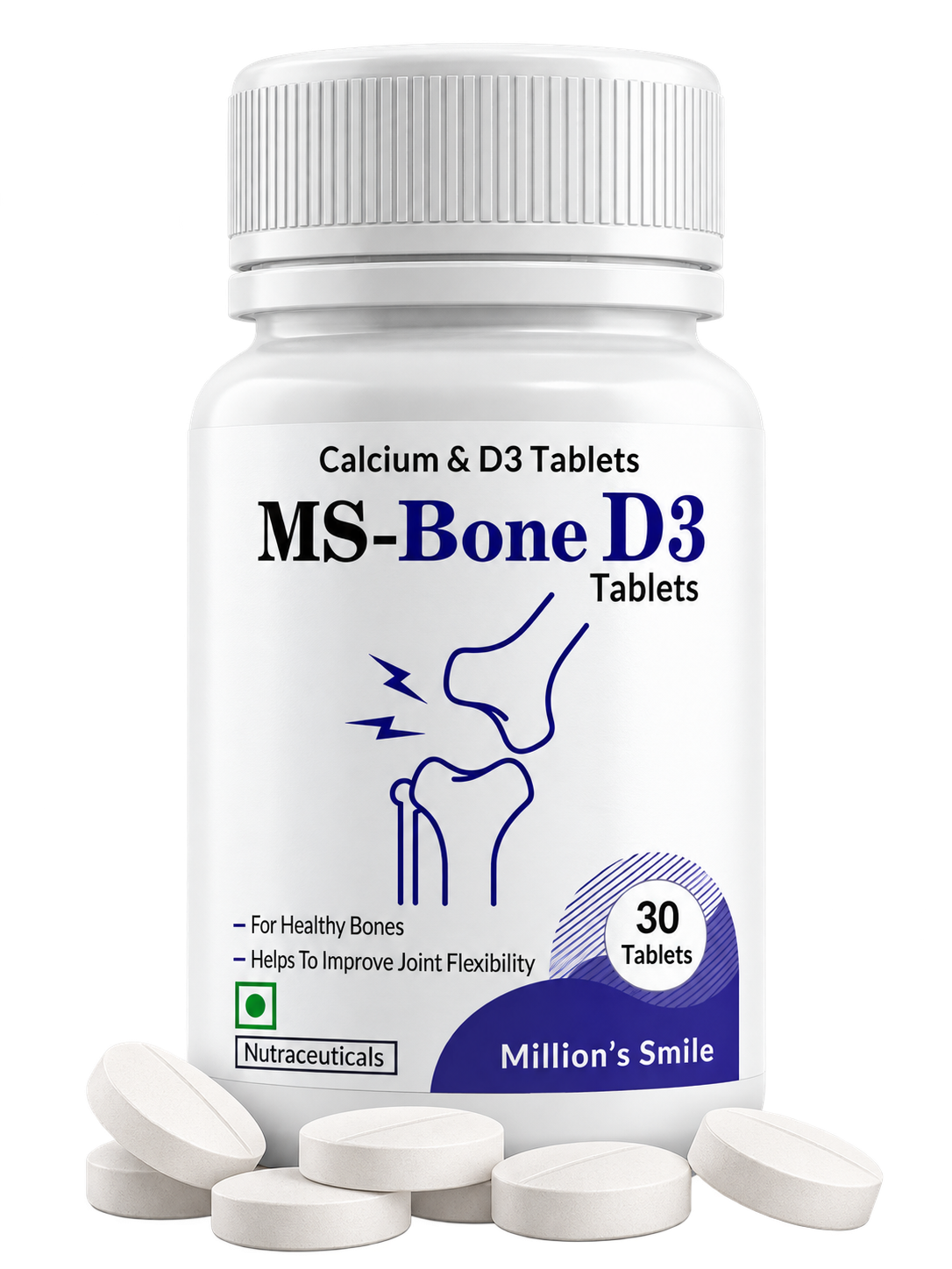 MS-Bone D3 Tablets (Calcium & Vitamin D3) – 30 Tablets