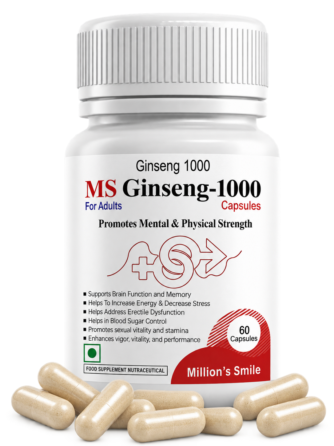 MS - Ginseng 1000 Capsules – 60 Capsules