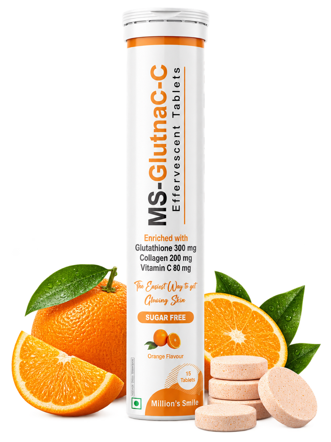 MS-Glutnac-C Effervescent Tablets – Orange Flavour (15 Tablets)