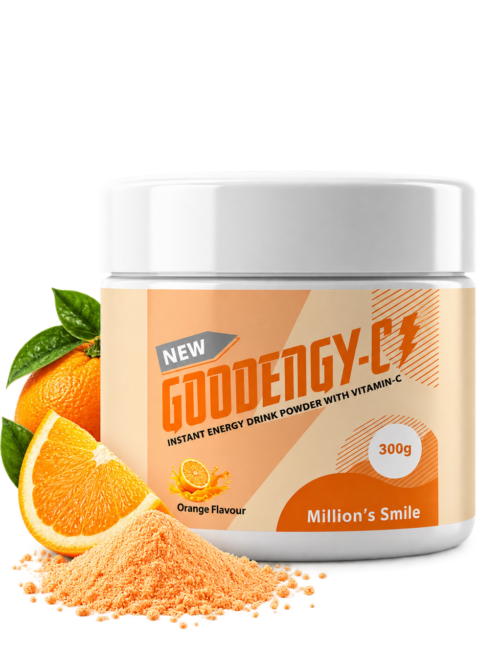 MS - Goodengy-C Instant Energy Drink Powder with Vitamin C – Orange Flavour (300 g)