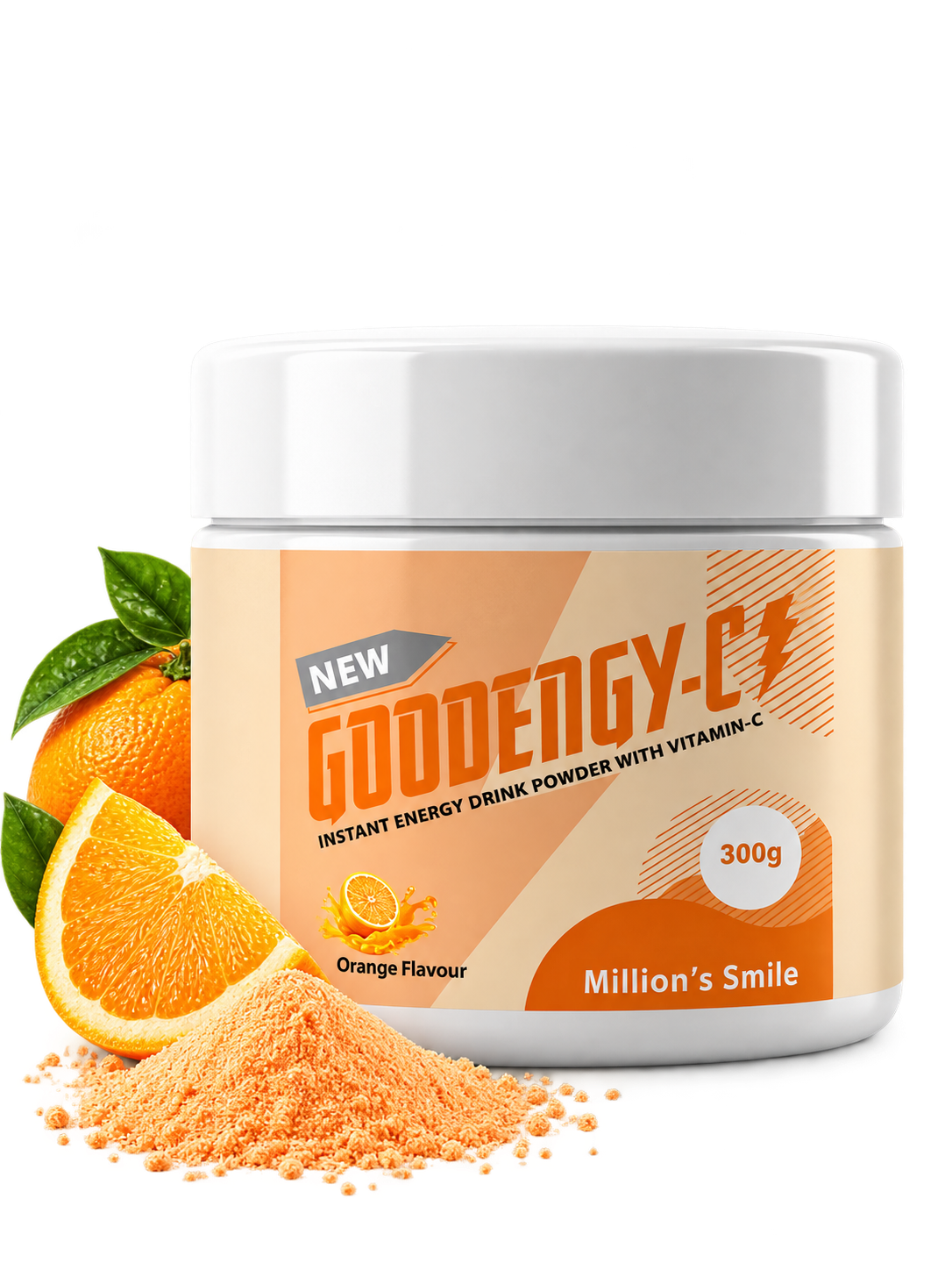 MS - Goodengy-C Instant Energy Drink Powder with Vitamin C – Orange Flavour (300 g)