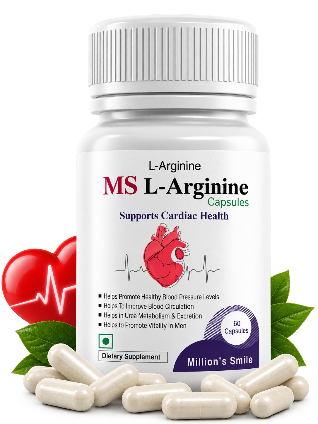 MS L-Arginine Capsules – 60 Capsules