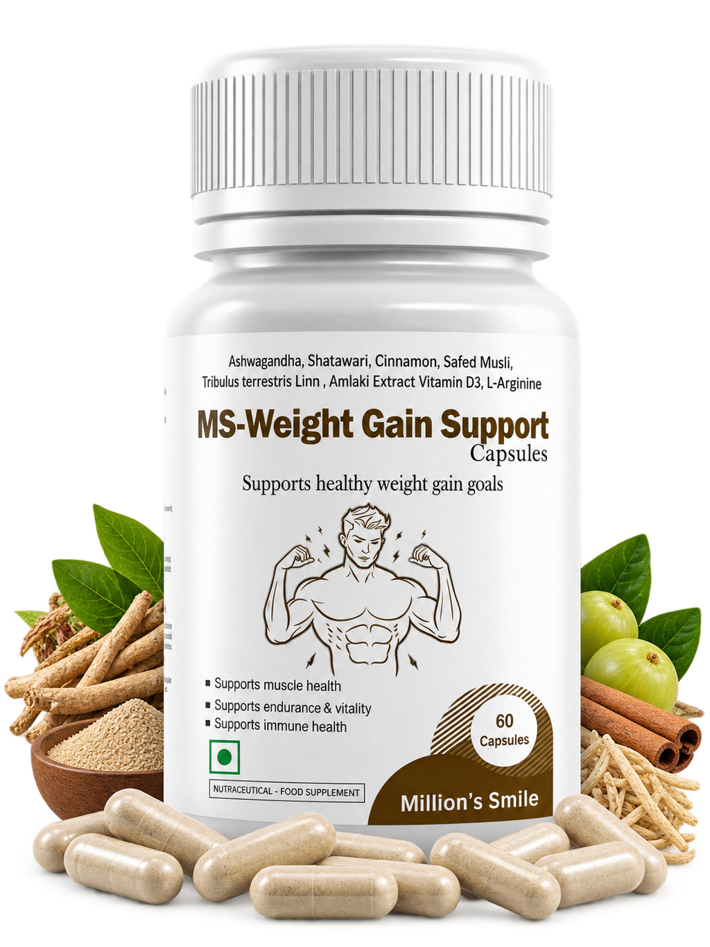 MS-Weight Gain Support Capsules – 60 Capsules