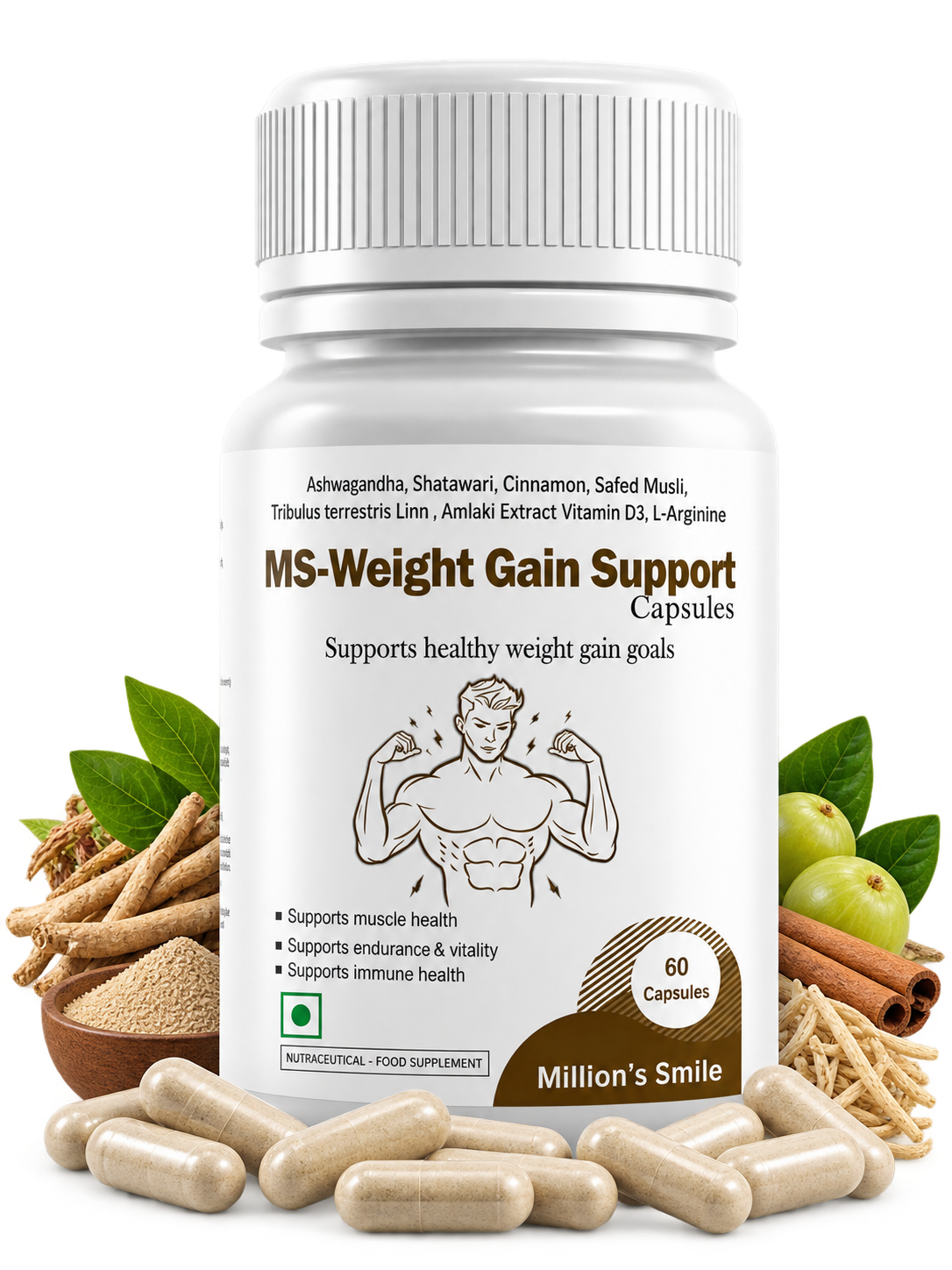 MS-Weight Gain Support Capsules – 60 Capsules