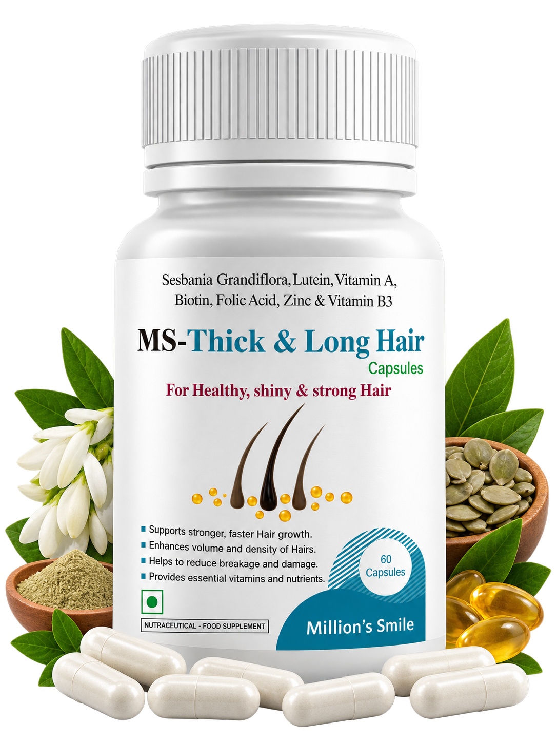 MS-Thick & Long Hair Capsules (60 Capsules)