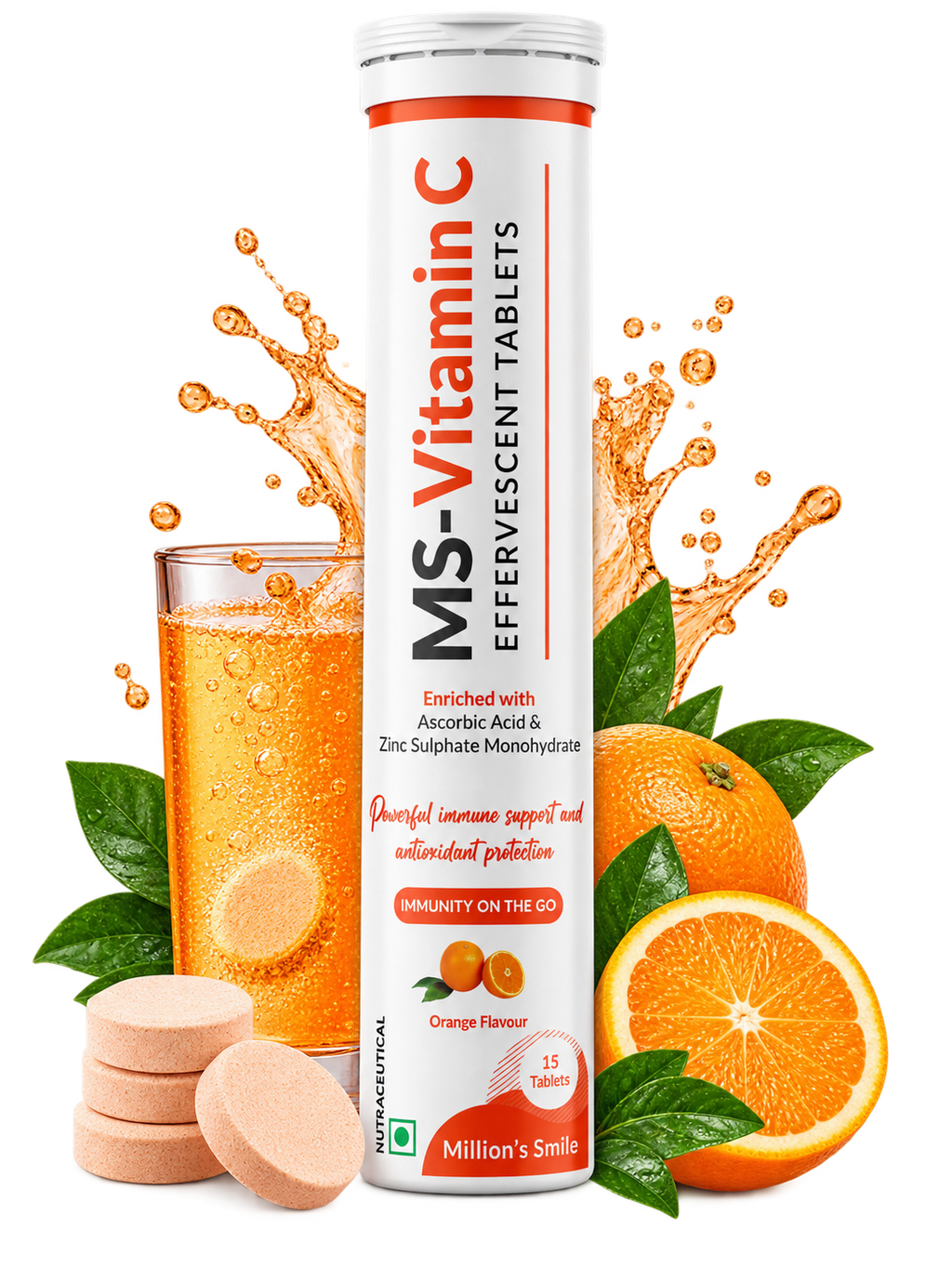 MS-Vitamin C Effervescent Tablets (15 Tablets)