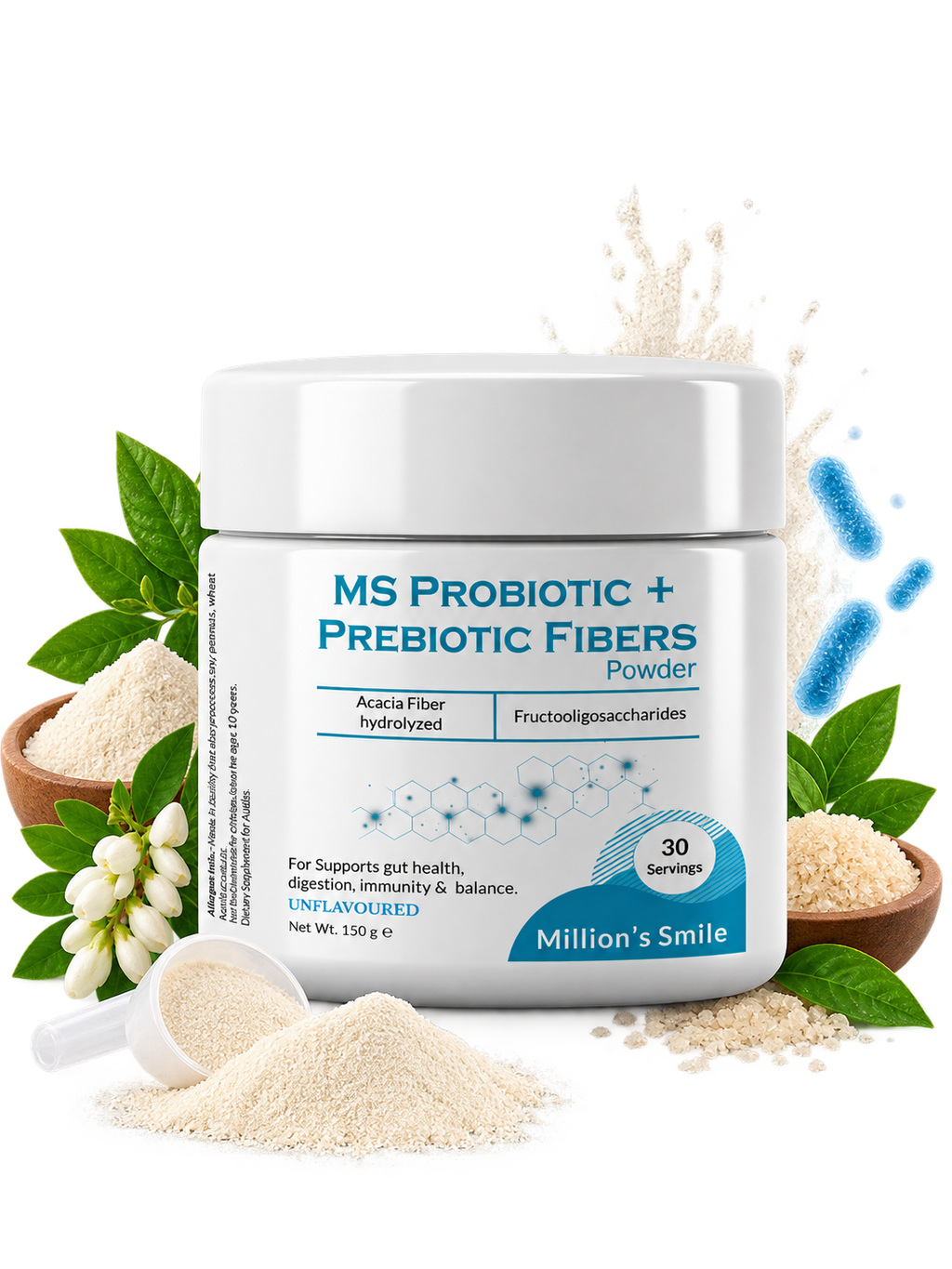 MS - Probiotic + Prebiotic Fibers Powder (Unflavoured) – 30 Servings