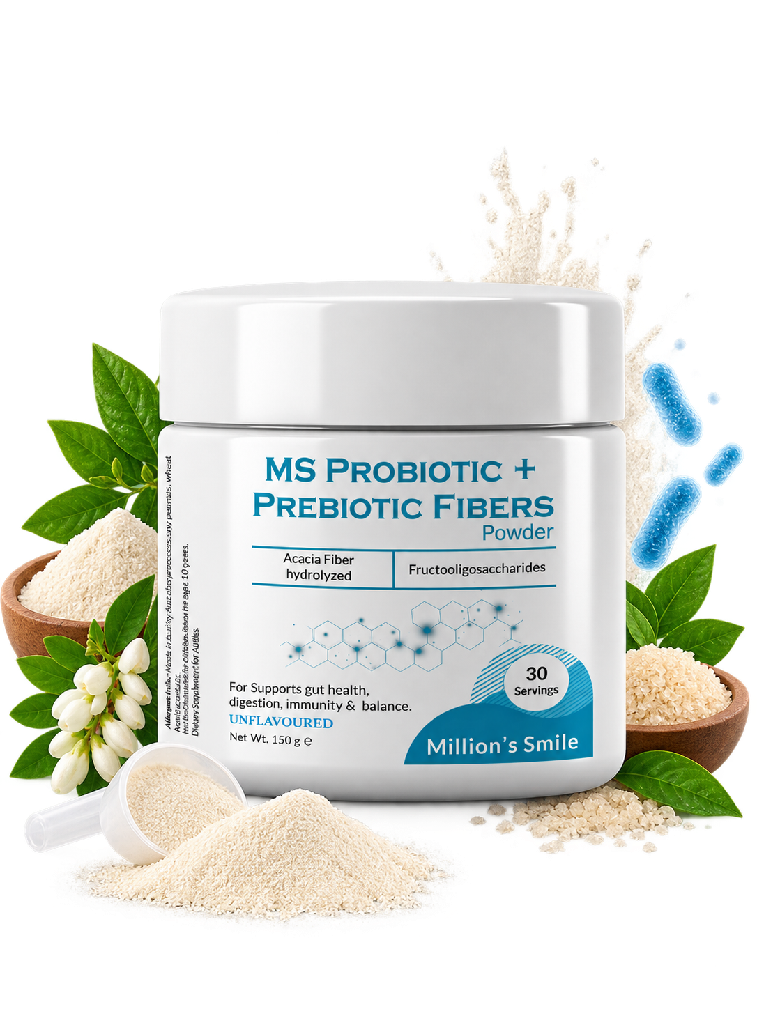 MS - Probiotic + Prebiotic Fibers Powder (Unflavoured) – 30 Servings