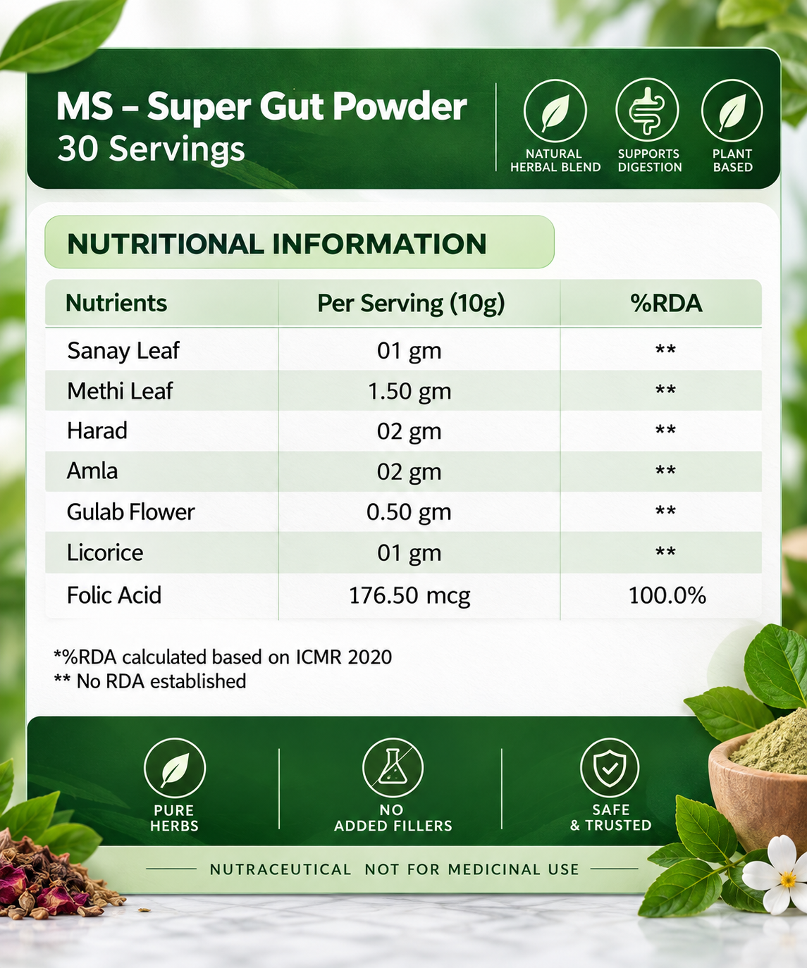 MS - Super Gut Powder – 30 Servings
