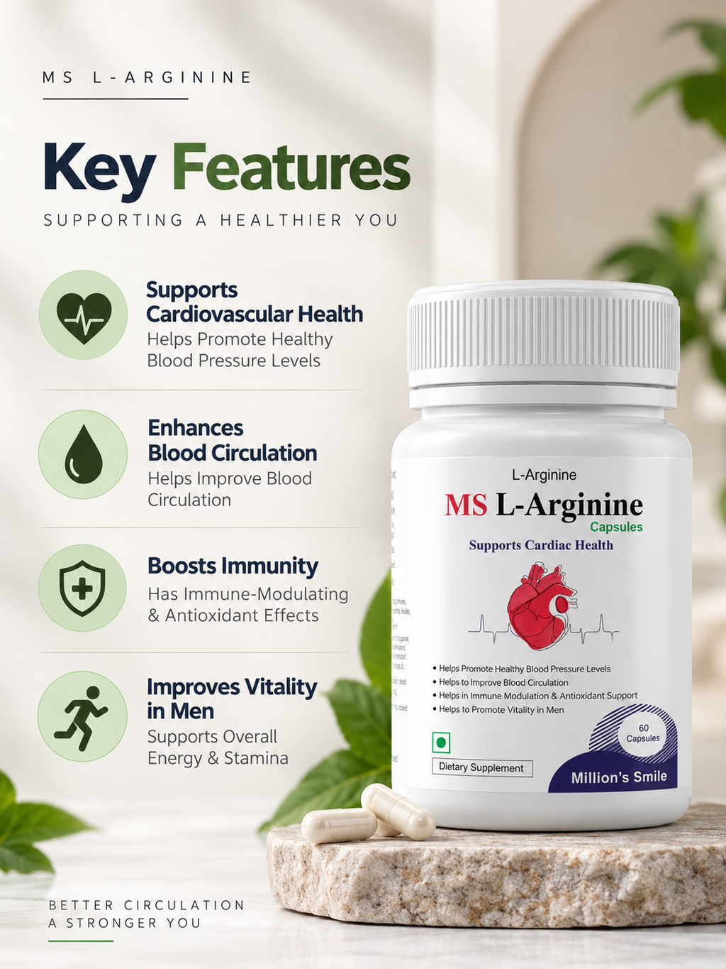 MS L-Arginine Capsules – 60 Capsules