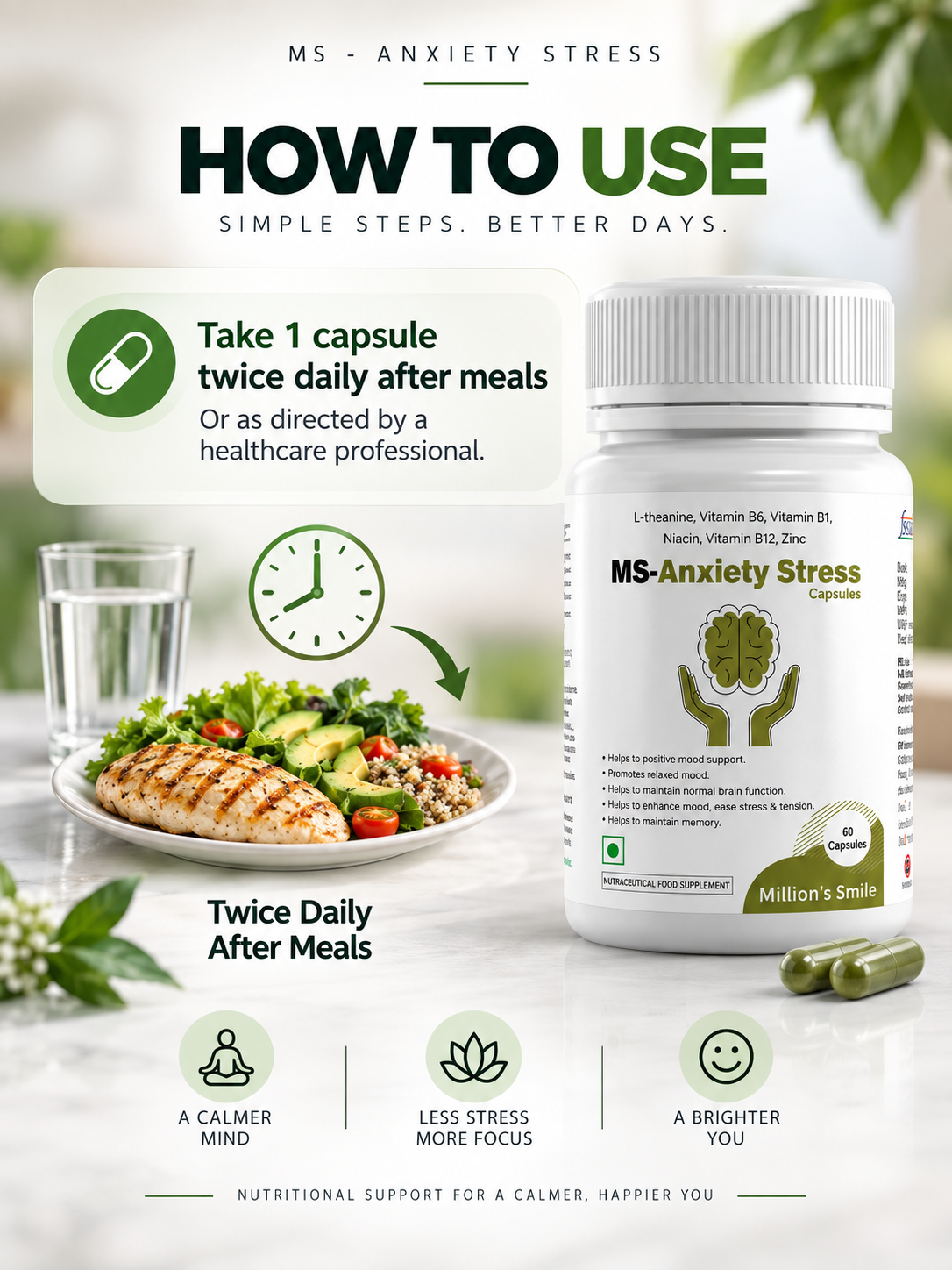 MS-Anxiety Stress Capsules – 60 Capsules