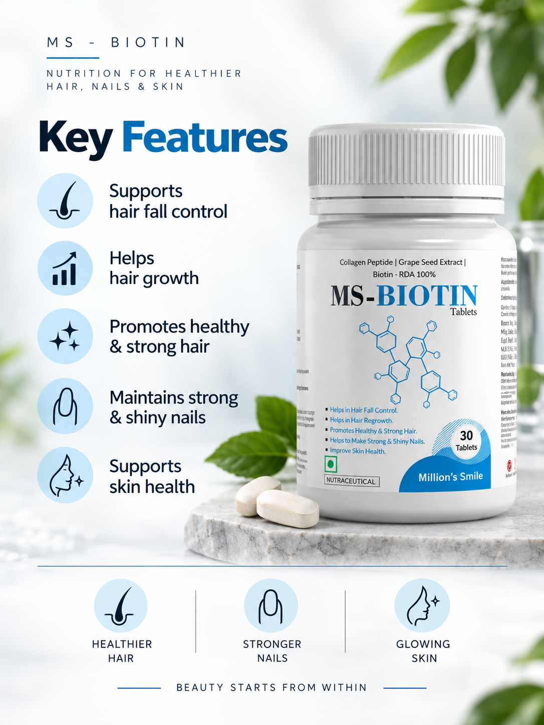 MS-Biotin Tablets – 30 Tablets