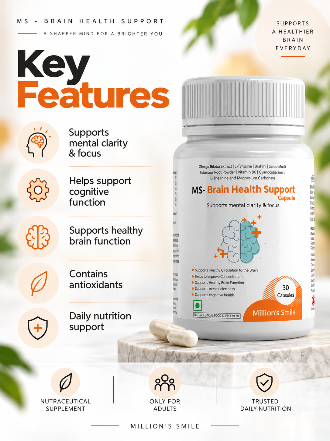MS-Brain Health Support Capsules – 30 Capsules