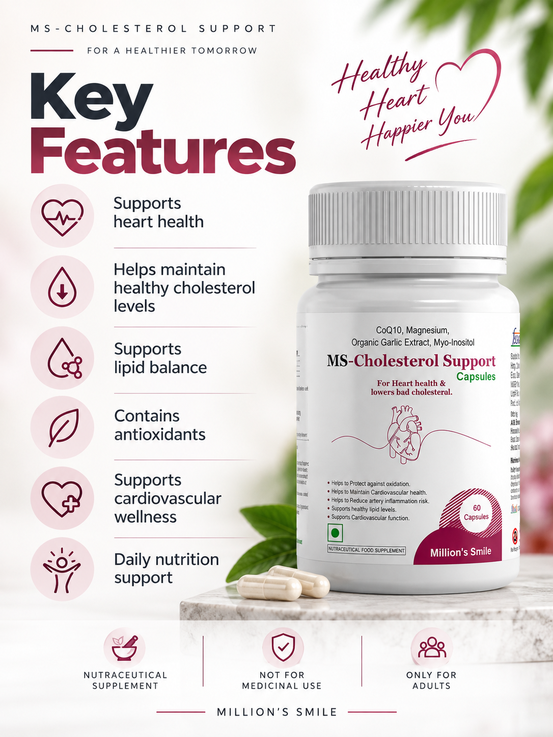 MS-Cholesterol Support Capsules – 60 Capsules