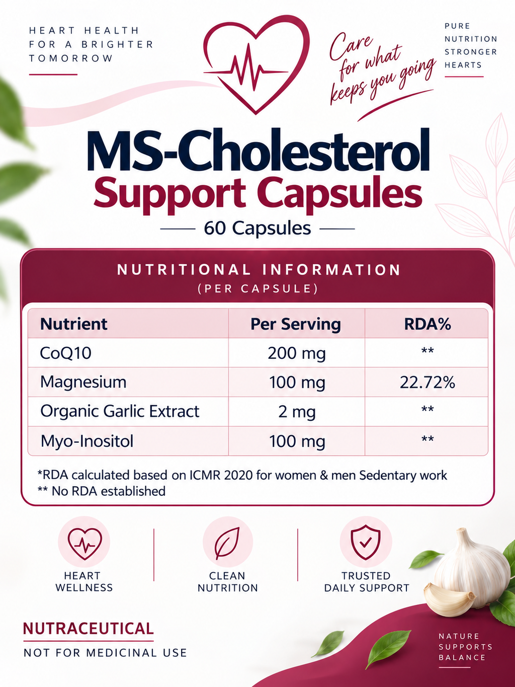MS-Cholesterol Support Capsules – 60 Capsules